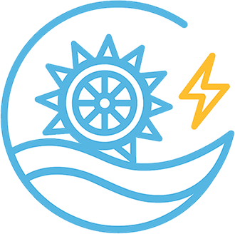 小水力発電のイラスト